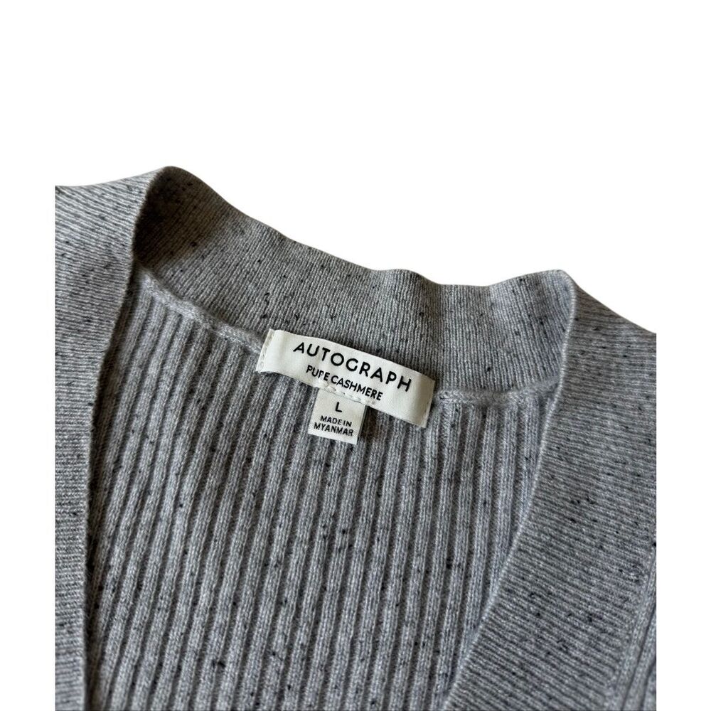 Autograph Cashmere Vest Top Ribbed Knitted Gray Large - Picture 4 of 8